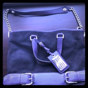 Dolce and Gabbana purple suede and leather handbag